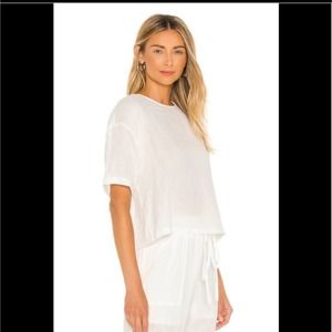 REVOLVE x DAVID LERNER SIMONE OVERLAP CROP TEE CROPPED CREWNECK PACK KEYHO…